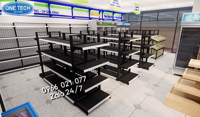 One Tech thiết kế, tối ưu diện tích không gian cửa hàng, siêu thị