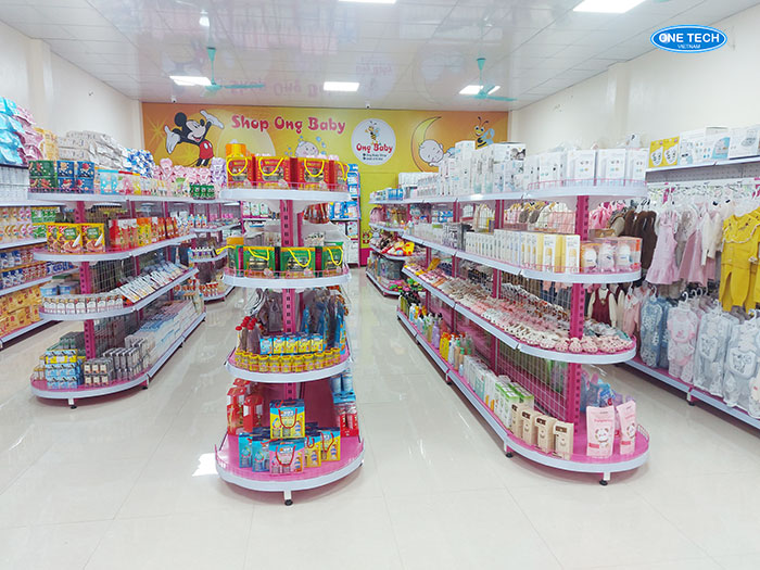 Dự án giá kệ bày hàng Shop Ong Baby tại Yên Bái