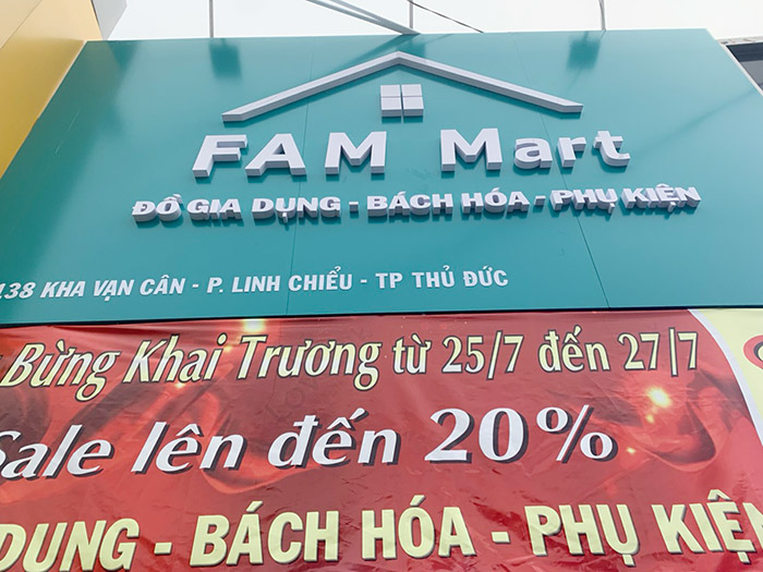 Dự án giá kệ siêu thị Fam Mart tại Thủ Đức, TPHCM