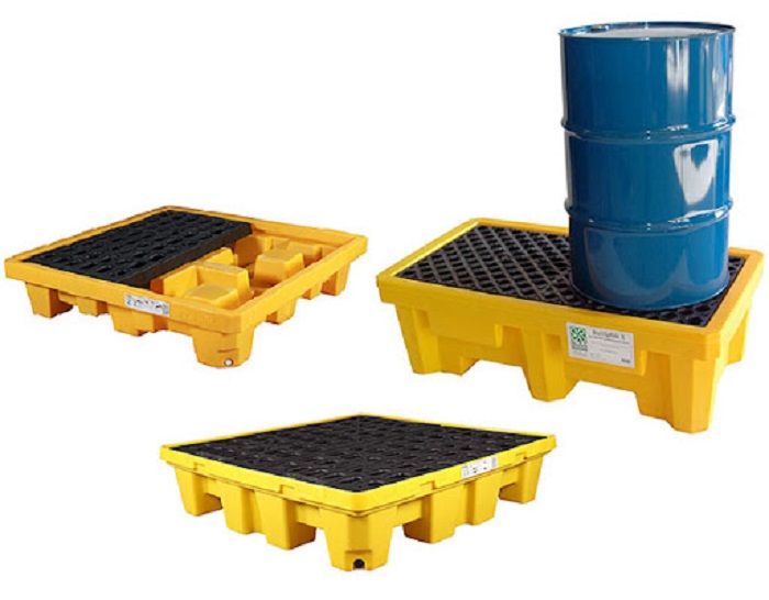 Pallet nhựa xếp chồng lưu trữ hóa chất an toàn