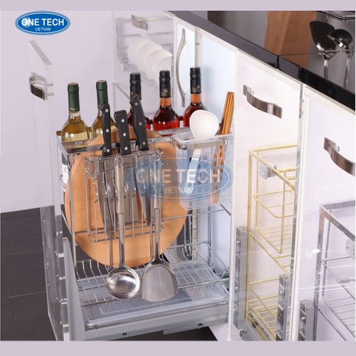 Giá treo dao thớt inox trong tủ bếp tiện ích