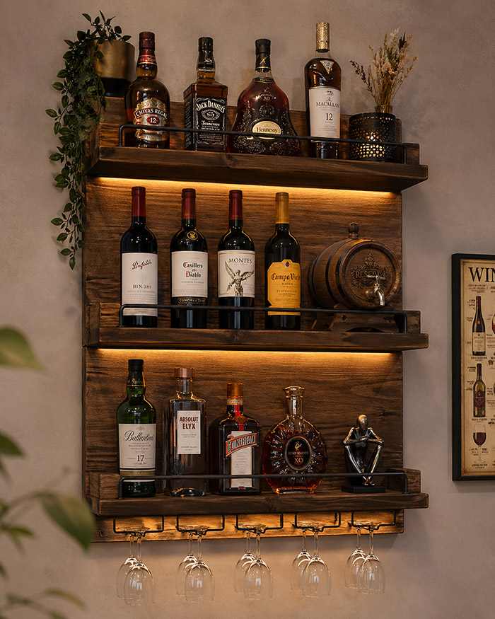 Kệ rượu mini treo tường tuyệt đẹp