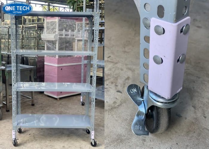 Giá kệ có bánh xe linh hoạt khi di chuyển