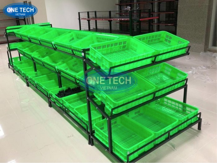 Kệ để trái cây khung sắt khay nhựa giá tốt, bền bỉ