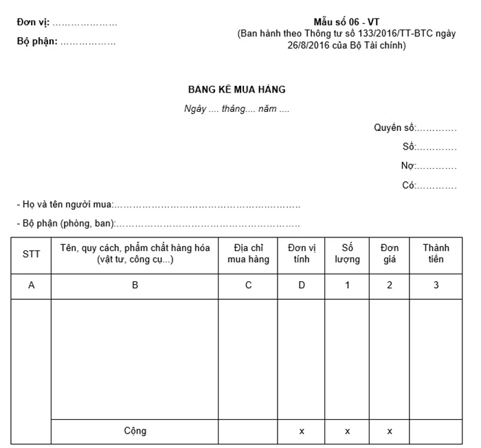 Mẫu thẻ kho theo Thông tư 133 (áp dụng cho doanh nghiệp nhỏ và vừa)