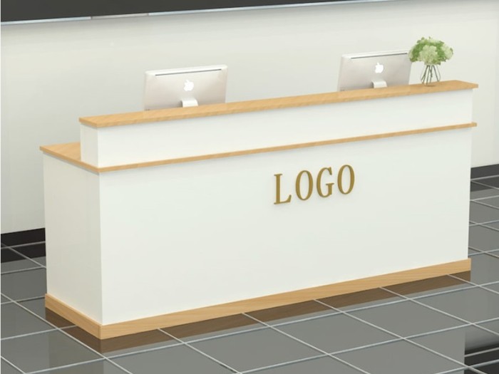 Thiết kế logo tên thương hiệu trên quầy thu ngân
