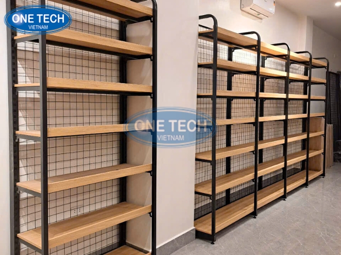 Kệ khung sắt mặt gỗ cao cấp nâng tầm giá trị bánh trung thu