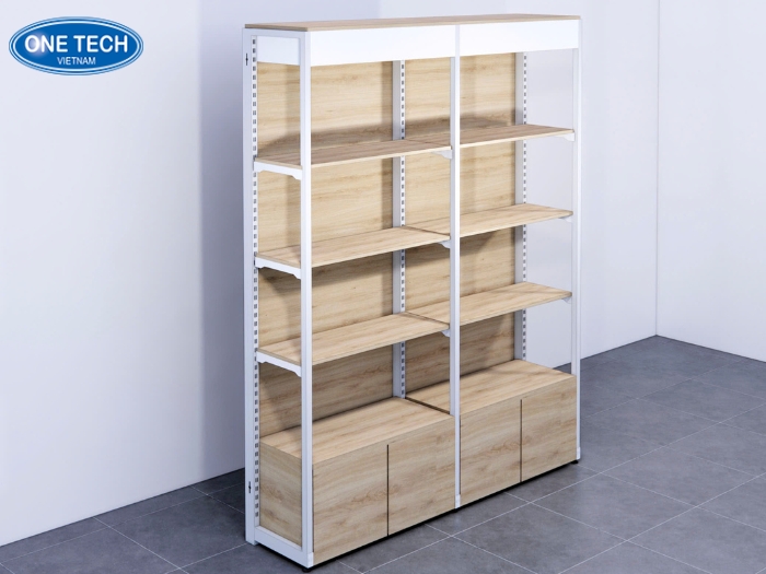 Kệ trưng bày phối ngăn tủ kín thông minh