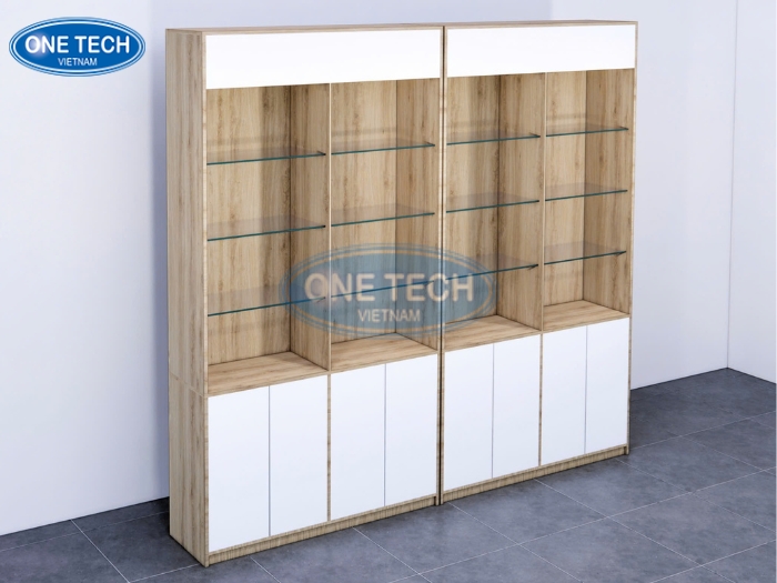 Kệ tủ phối kính trưng bày thuốc và thực phẩm chức năng