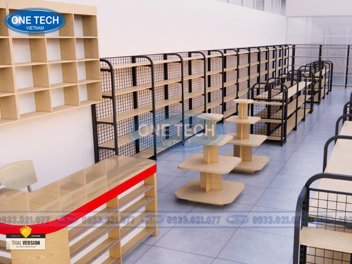 Layout bố trí kệ trong cửa hàng thuốc và thực phẩm chứ 1