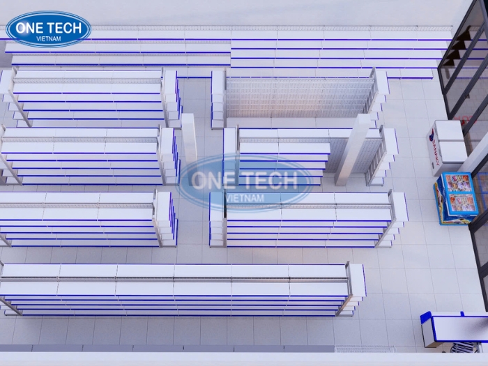 Layout bố trí kệ trong cửa hàng thuốc và thực phẩm chứ 3