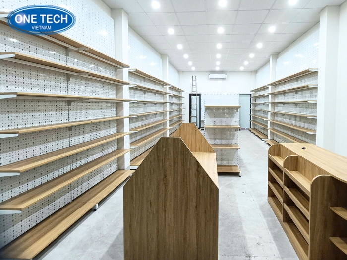 Hình ảnh dự án kệ sắt mâm gỗ One Tech 2