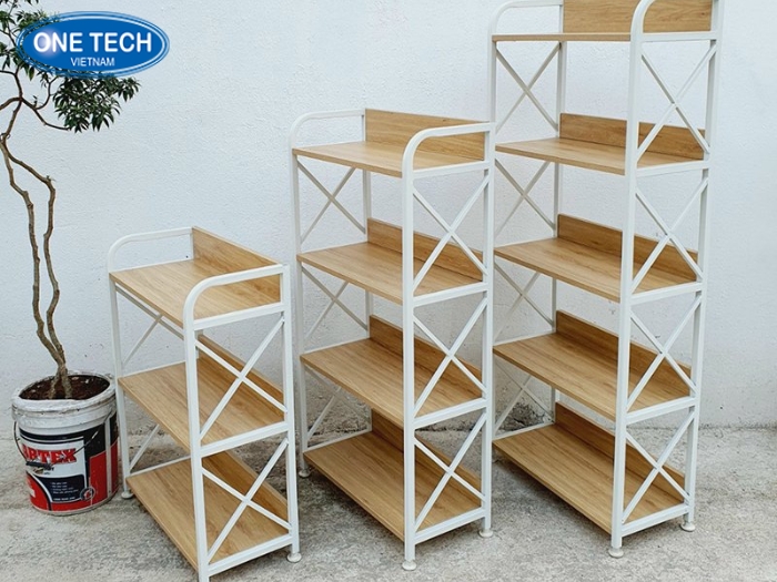Kệ sắt mặt gỗ