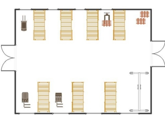 Mẫu sơ đồ kho lối đi rộng rãi