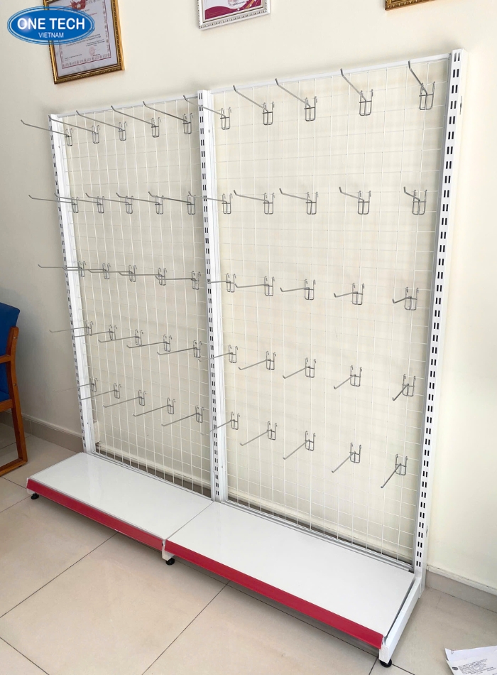 Kệ móc treo hàng hóa sơn màu trắng dùng treo phụ kiện nhỏ