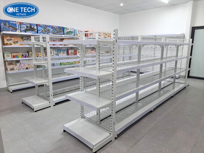 Kệ sắt lưng lưới màu trắng - Lựa chọn hàng đầu cho các cửa hàng nhỏ lẻ