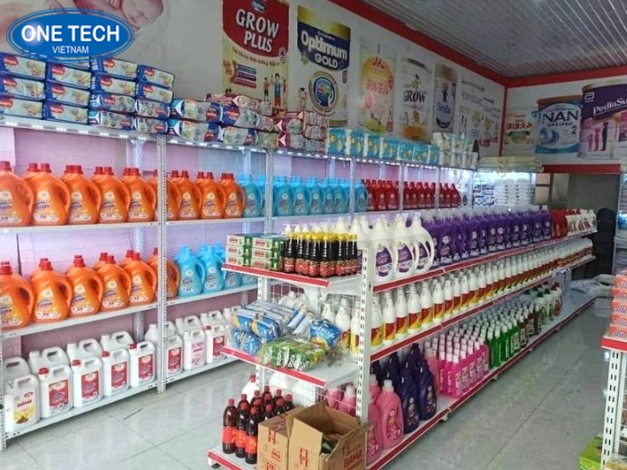 Kệ trưng bày nước giặt