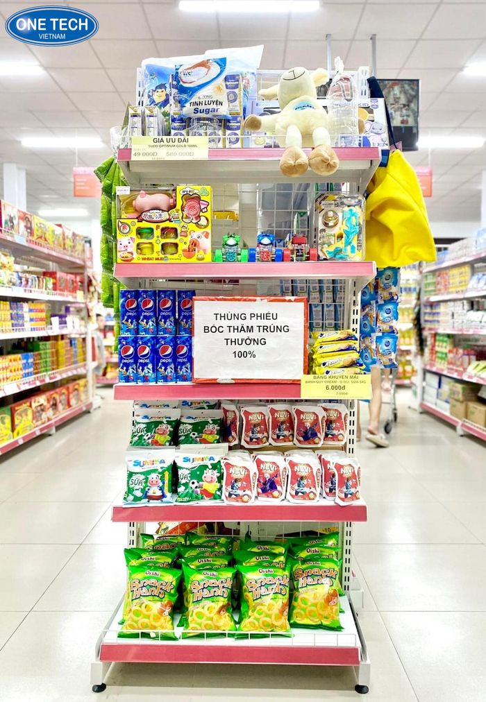 Đầu kệ siêu thị trưng bày hàng khuyến mại