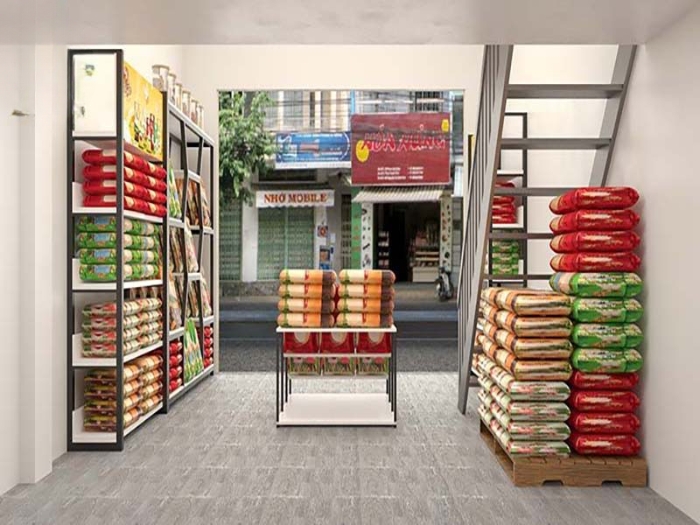 Mẫu thiết kế cửa hàng kinh doanh gạo 14