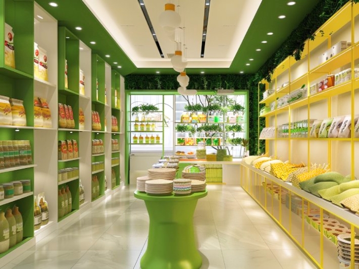 Mẫu thiết kế cửa hàng kinh doanh gạo 3