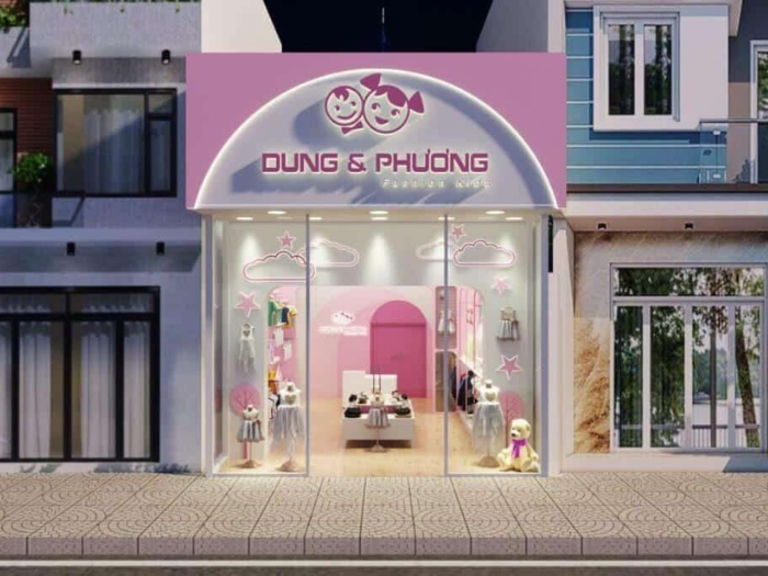 Biển hiệu cửa hàng quần áo trẻ em