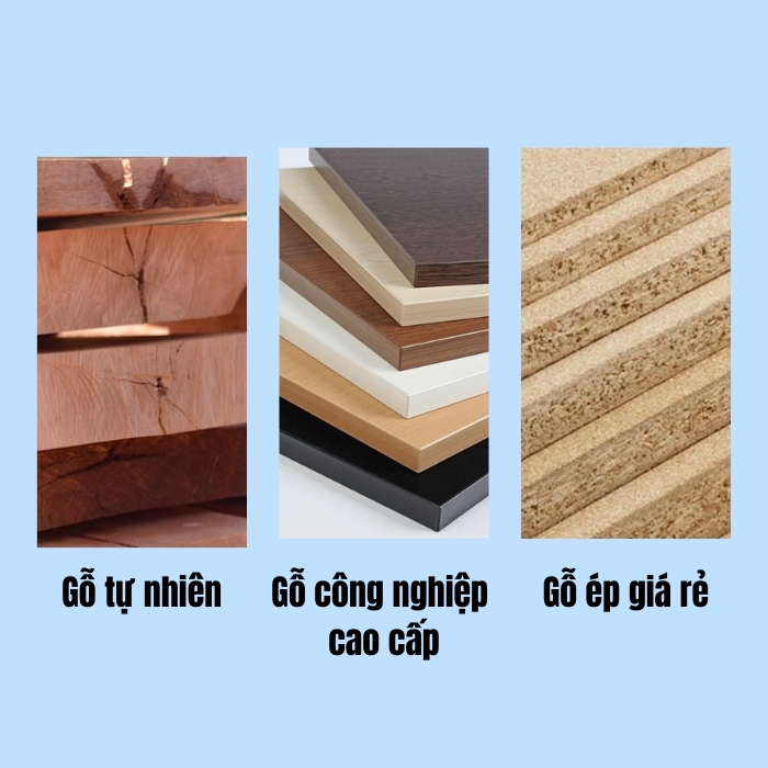 Các chất liệu gỗ dùng làm kệ sách