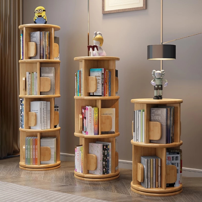 Các mẫu kệ sách đẹp bằng gỗ hình tròn