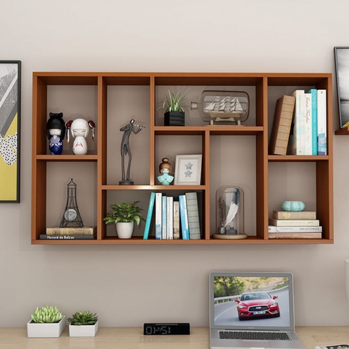 Kệ gỗ treo tường trưng bày sách