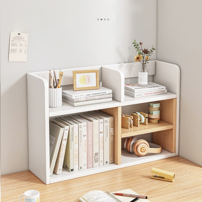 Kệ sách đẹp để bàn bằng gỗ màu trắng