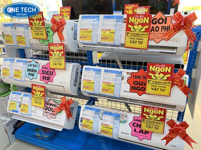 Kệ đôi lưng lưới trưng bày điều hòa, máy lạnh