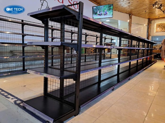 Kệ sắt sơn tĩnh điện màu đen sang trọng