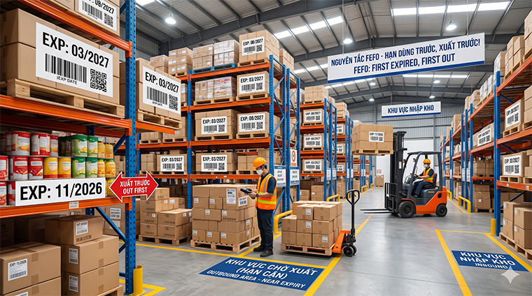 Cách áp dụng nguyên tắc FEFO trong quản lý kho hàng